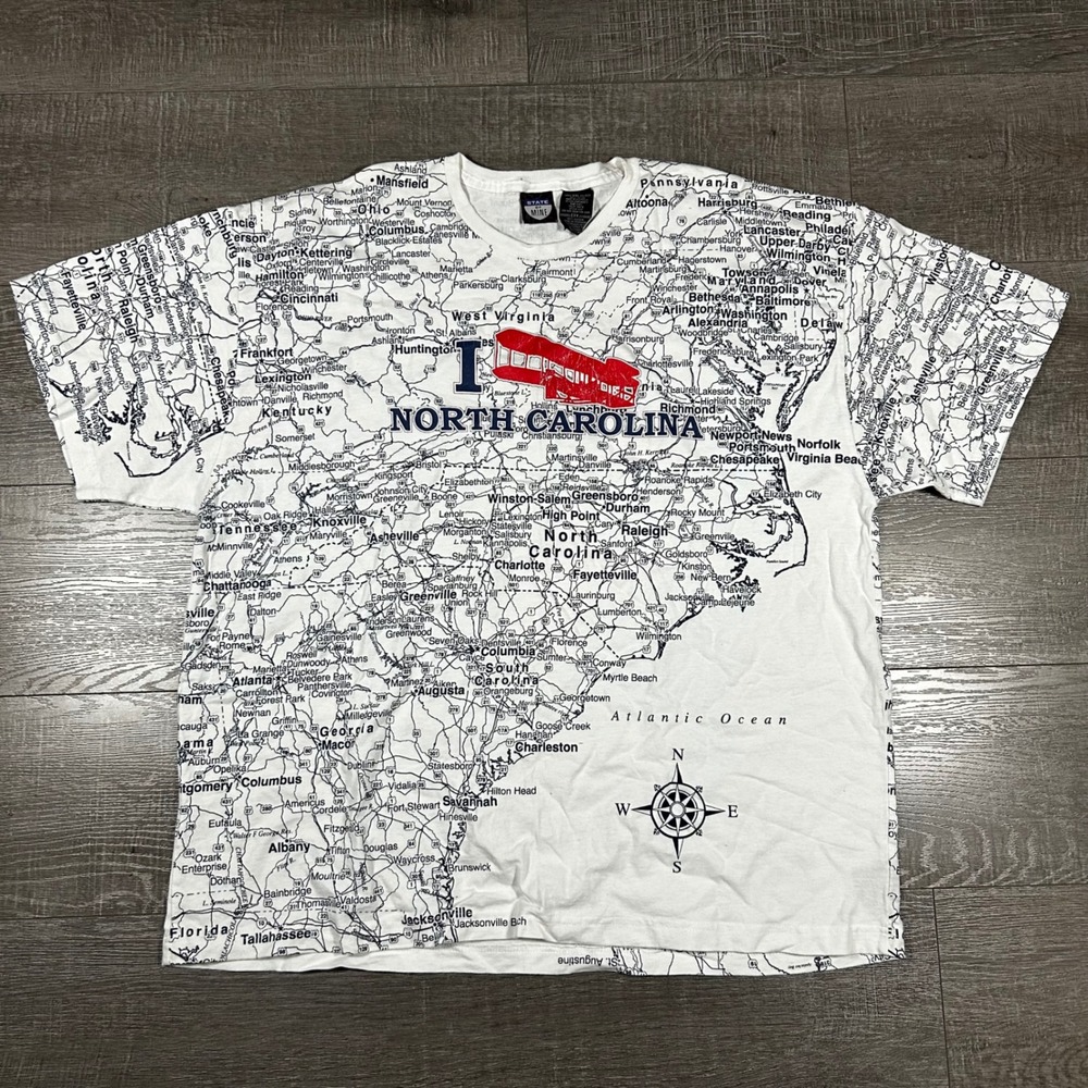 State of Mine Mens T Shirt North Carolina Map Graphic Tee XXL
